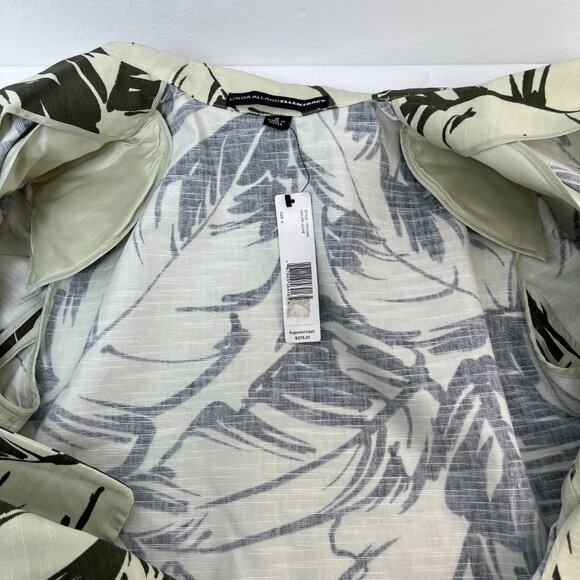 *NWT* Linda Allard Ellen Tracy Tropical Leaf Green Blazer Shoulder Pads Sz 8 - Picture 5 of 12